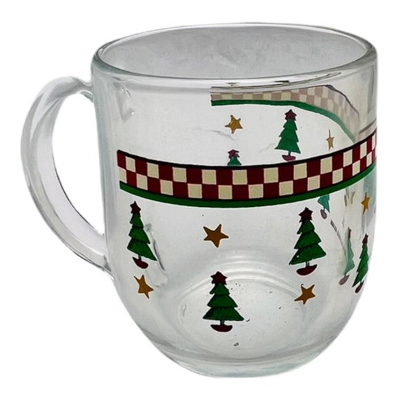 Vintage 1997 Christmas Mugs by Debbie Mum Glass Mug Set of 4 - Picture 3 of 13